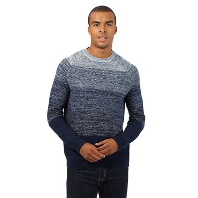 Red Herring Navy ombre-effect twist knit jumper